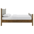 Maklaine Contemporary Upholstered Platform Bed in Wheat Walnut