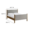 Maklaine Heathered Weave Fabric Upholstered Full Platform Bed - Wheat Walnut