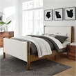 Maklaine Full Size Boucle Upholstered Platform Bed in Feather Walnut