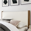 Maklaine Contemporary Upholstered Platform Bed in Feather Walnut