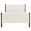 Maklaine Contemporary Upholstered Platform Bed in Feather Walnut