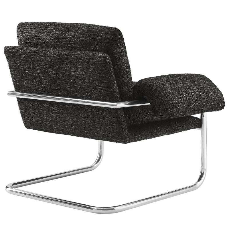 Maklaine Contemporary Boucle Fabric Upholstered Accent Chair in Charcoal
