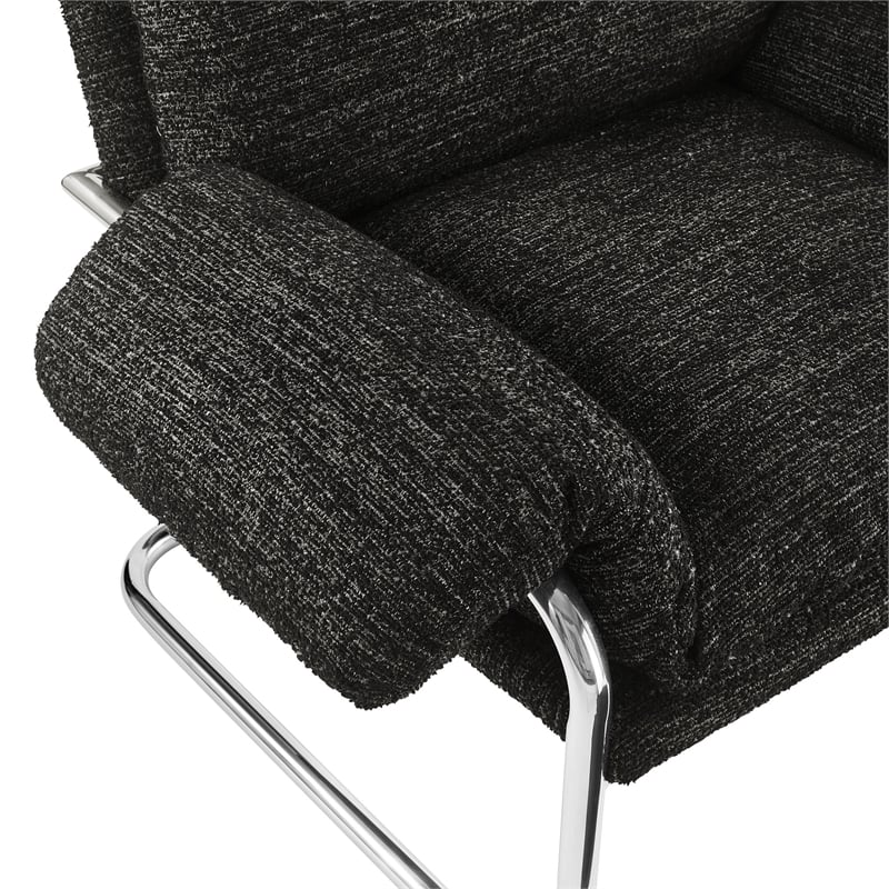 Maklaine Contemporary Boucle Fabric Upholstered Accent Chair in Charcoal