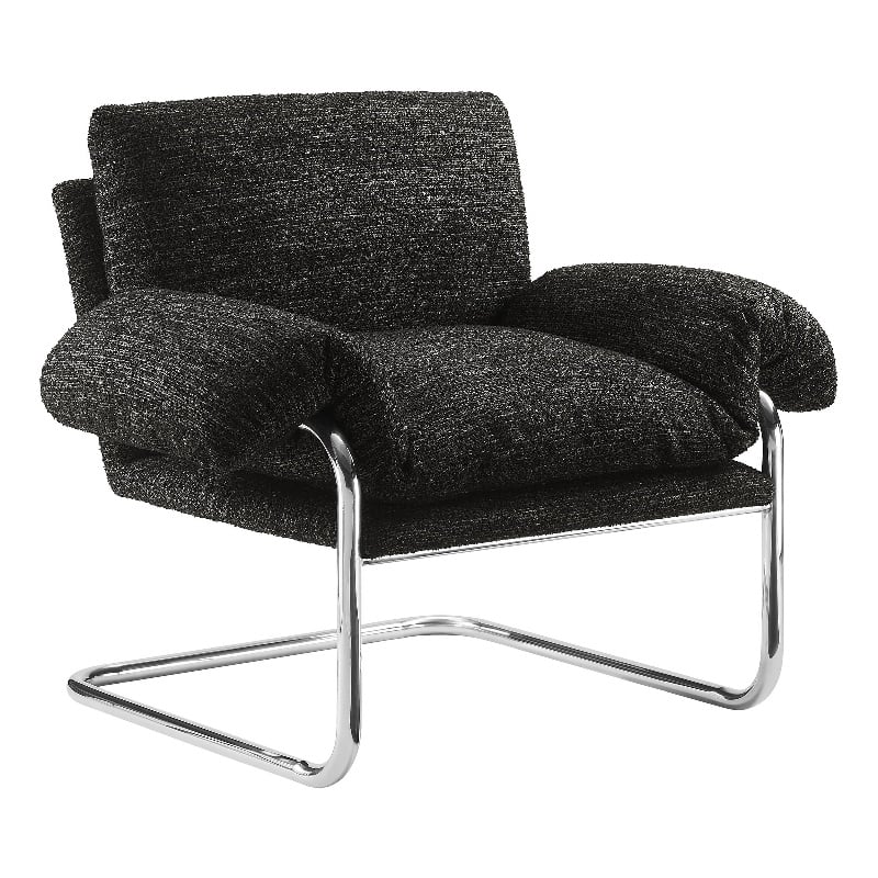 Maklaine Contemporary Boucle Fabric Upholstered Accent Chair in Charcoal