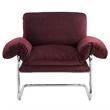 Maklaine Contemporary Performance Velvet Accent Chair in Mulberry