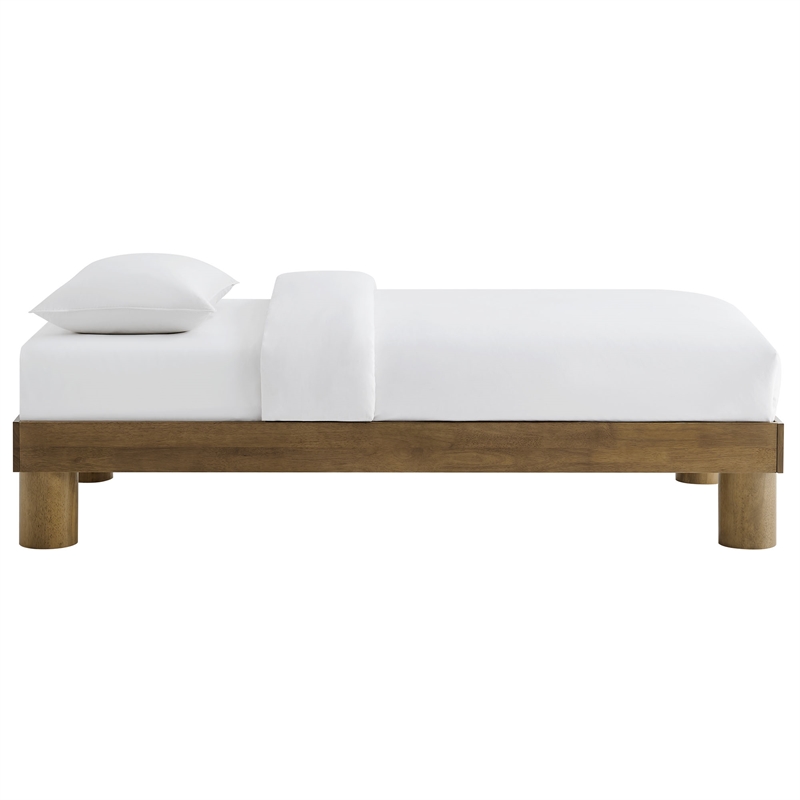 Maklaine Contemporary Rubberwood Frame Twin Platform Bed in French Oak