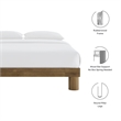 Maklaine Contemporary Rubberwood Frame Full Platform Bed in French Oak