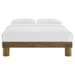 Maklaine Contemporary Rubberwood Frame Full Platform Bed in French Oak