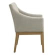 Maklaine Contemporary Upholstered Dining Armchair in Linen Natural