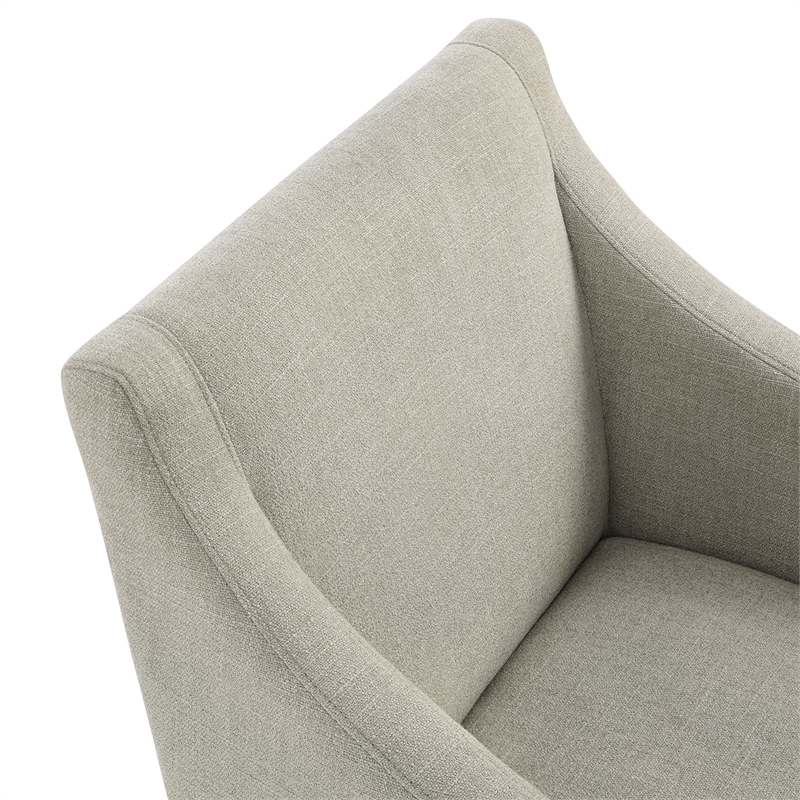 Maklaine Contemporary Upholstered Dining Armchair in Linen Natural