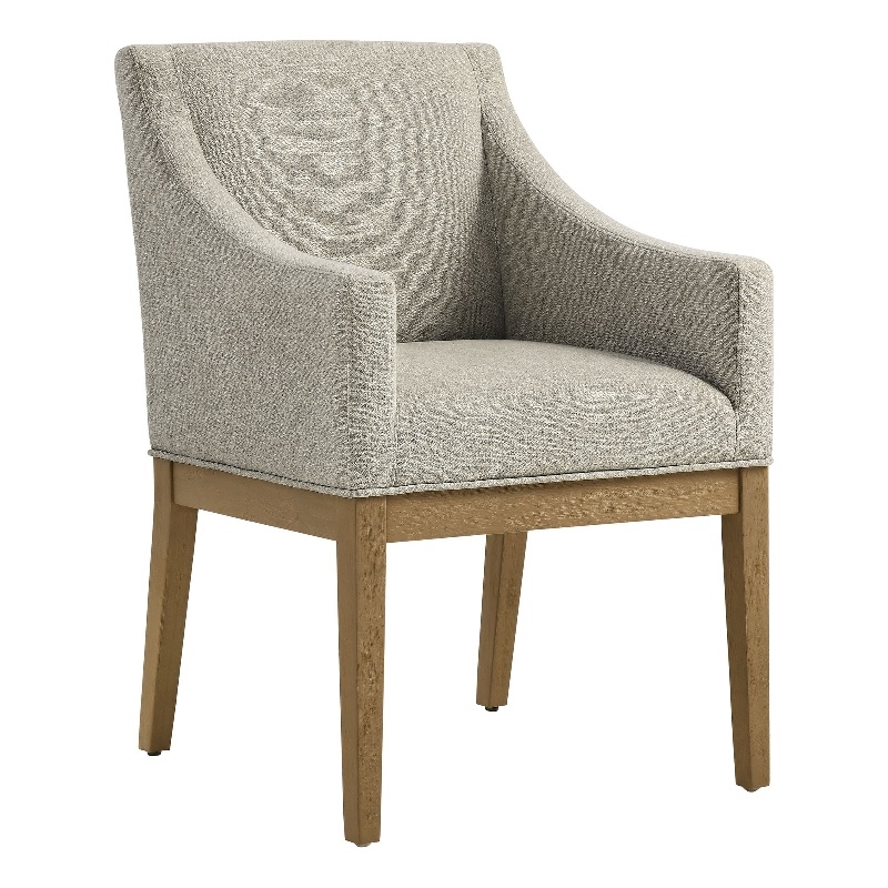 Maklaine Contemporary Upholstered Dining Armchair in Linen Natural