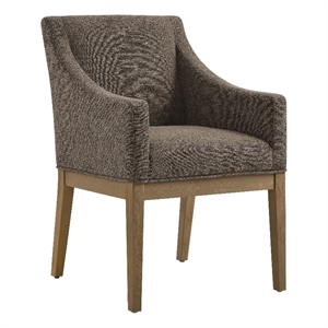 Maklaine Contemporary Upholstered Dining Armchair in Mocha Natural