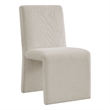 Maklaine Slub Weave Fabric Upholstered Dining Side Chair in Salt