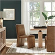 Maklaine Contemporary Vegan Leather Dining Side Chair in Canyon
