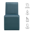 Maklaine Upholstered Performance Velvet Dining Side Chair in Cadet Blue