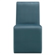 Maklaine Upholstered Performance Velvet Dining Side Chair in Cadet Blue
