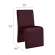 Maklaine Upholstered Performance Velvet Dining Side Chair in Mulberry