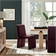Maklaine Upholstered Performance Velvet Dining Side Chair in Mulberry