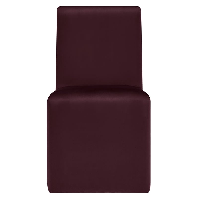 Maklaine Upholstered Performance Velvet Dining Side Chair in Mulberry