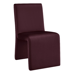 Maklaine Upholstered Performance Velvet Dining Side Chair in Mulberry