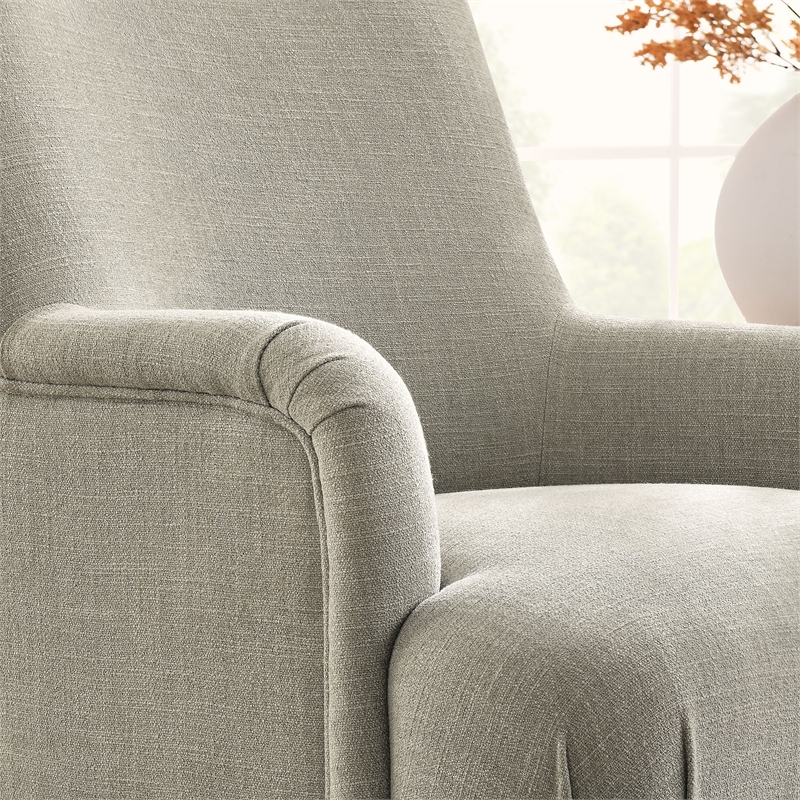 Maklaine Contemporary Fabric Upholstered Accent Armchair in Linen