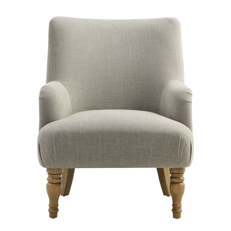 Maklaine Contemporary Fabric Upholstered Accent Armchair in Linen