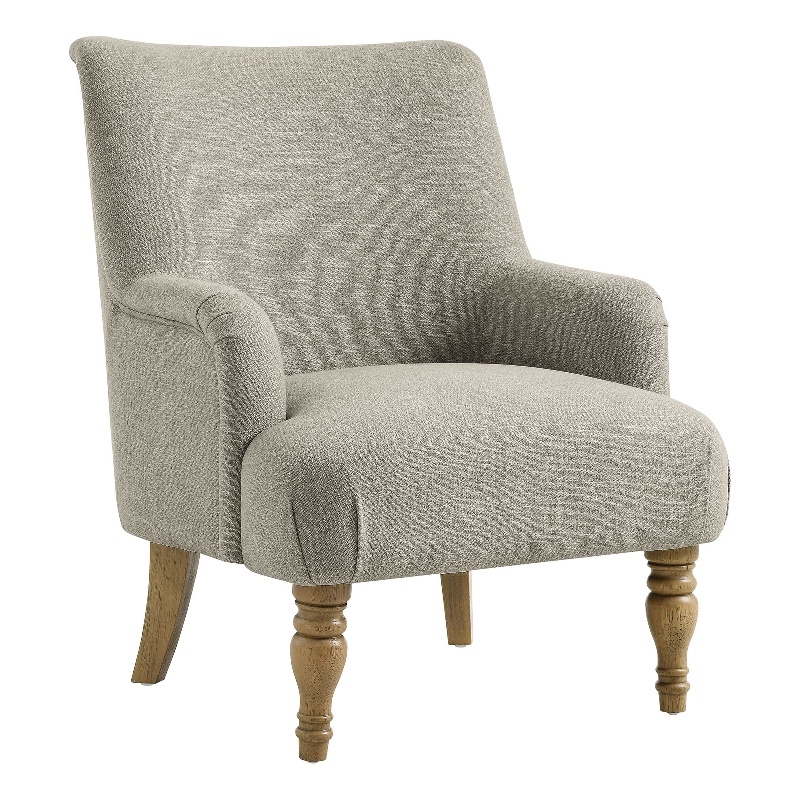 Maklaine Contemporary Fabric Upholstered Accent Armchair in Linen