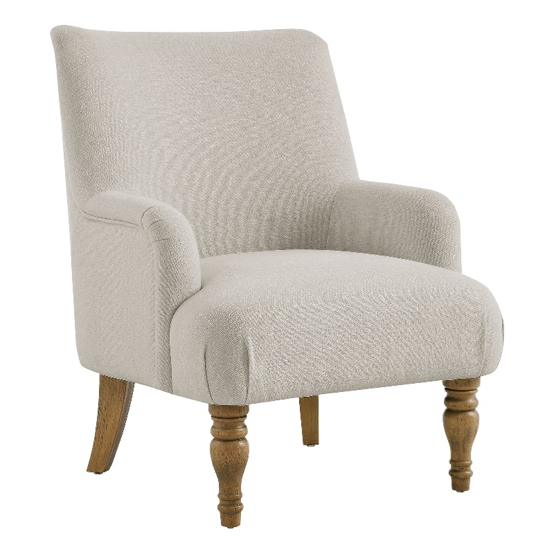Maklaine Contemporary Fabric Upholstered Accent Armchair in Salt
