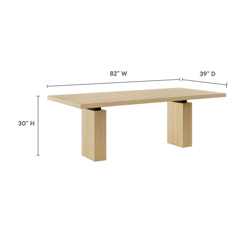 Maklaine Modern / Contemporary Solid Wood Dining Table in Natural