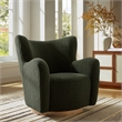 Maklaine Contemporary Upholstered Swivel Accent Chair in Fern Walnut