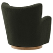 Maklaine Contemporary Upholstered Swivel Accent Chair in Fern Walnut