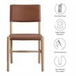 Maklaine Contemporary Dining Side Chairs Set of 2 in Natural