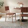 Maklaine Contemporary Dining Side Chairs Set of 2 in Natural