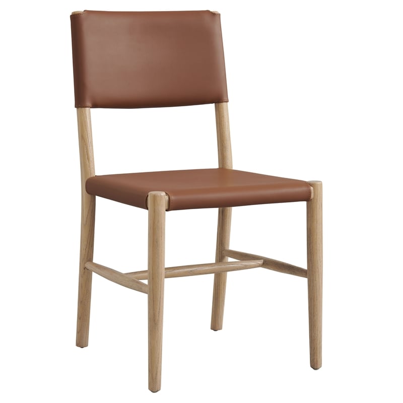 Maklaine Contemporary Dining Side Chairs Set of 2 in Natural