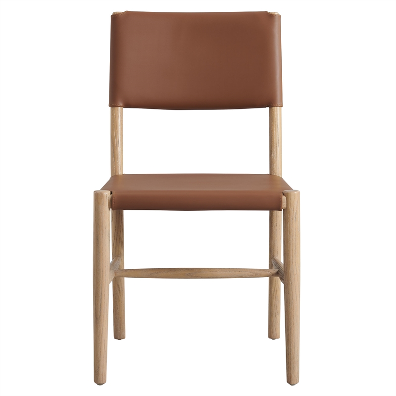 Maklaine Contemporary Dining Side Chairs Set of 2 in Natural