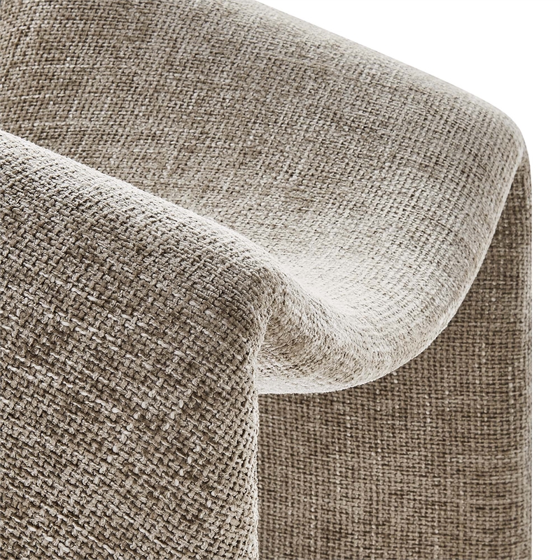 Maklaine Contemporary Dense Foam Padding Accent Chair in Khaki