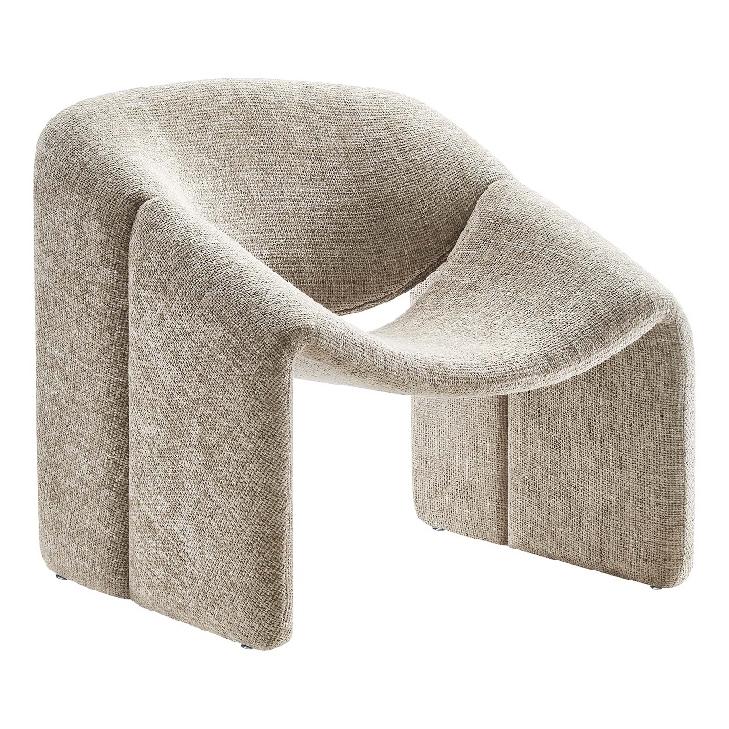 Maklaine Contemporary Dense Foam Padding Accent Chair in Khaki