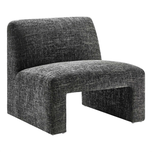 Maklaine Contemporary Dense Foam Padding Accent Chair in Carbon Black