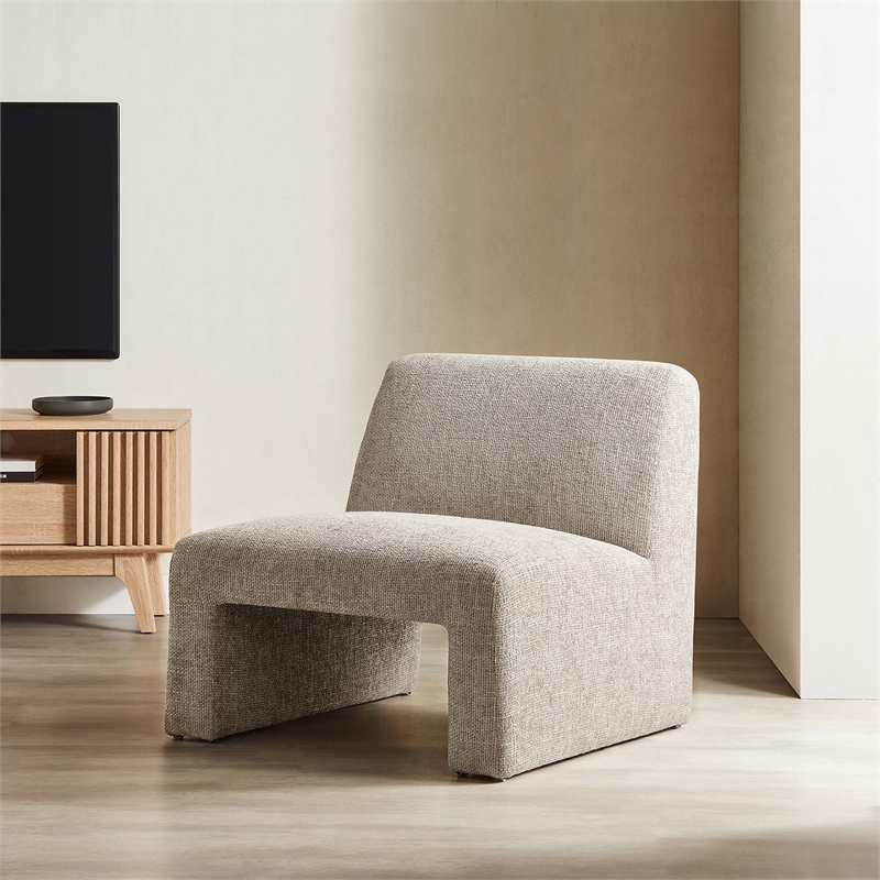 Maklaine Contemporary Dense Foam Padding Accent Chair in Khaki