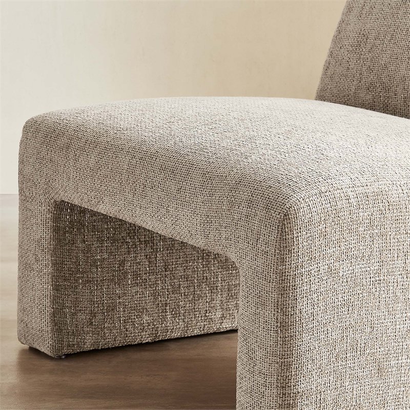 Maklaine Contemporary Dense Foam Padding Accent Chair in Khaki