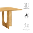 Maklaine Modern / Contemporary Solid Mango Wood Dining Table in Oak