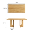 Maklaine Modern / Contemporary Solid Mango Wood Dining Table in Oak