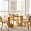 Maklaine Modern / Contemporary Solid Mango Wood Dining Table in Oak