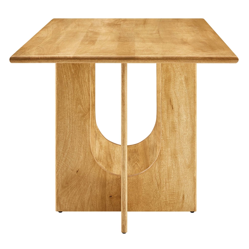 Maklaine Modern / Contemporary Solid Mango Wood Dining Table in Oak