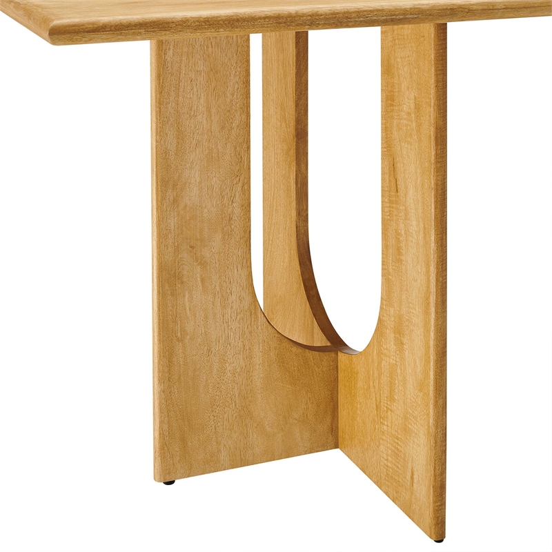 Maklaine Modern / Contemporary Solid Mango Wood Dining Table in Oak