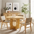 Maklaine Modern / Contemporary Solid Mango Wood Dining Table in Oak