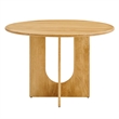 Maklaine Modern / Contemporary Solid Mango Wood Dining Table in Oak