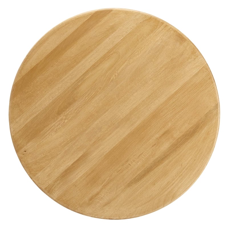 Maklaine Modern / Contemporary Solid Mango Wood Dining Table in Oak
