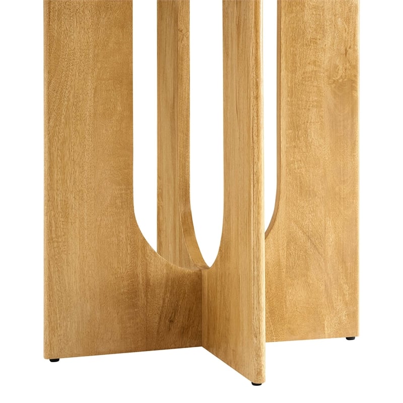 Maklaine Modern / Contemporary Solid Mango Wood Dining Table in Oak