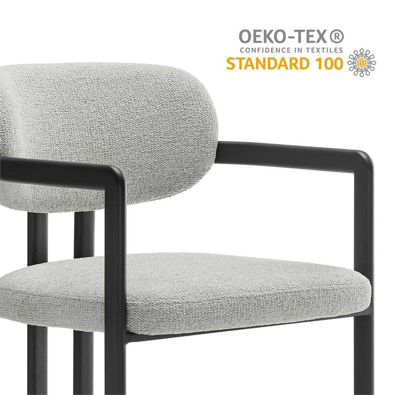 Maklaine Contemporary Open Back Design Dining Chair in Black Dove Gray